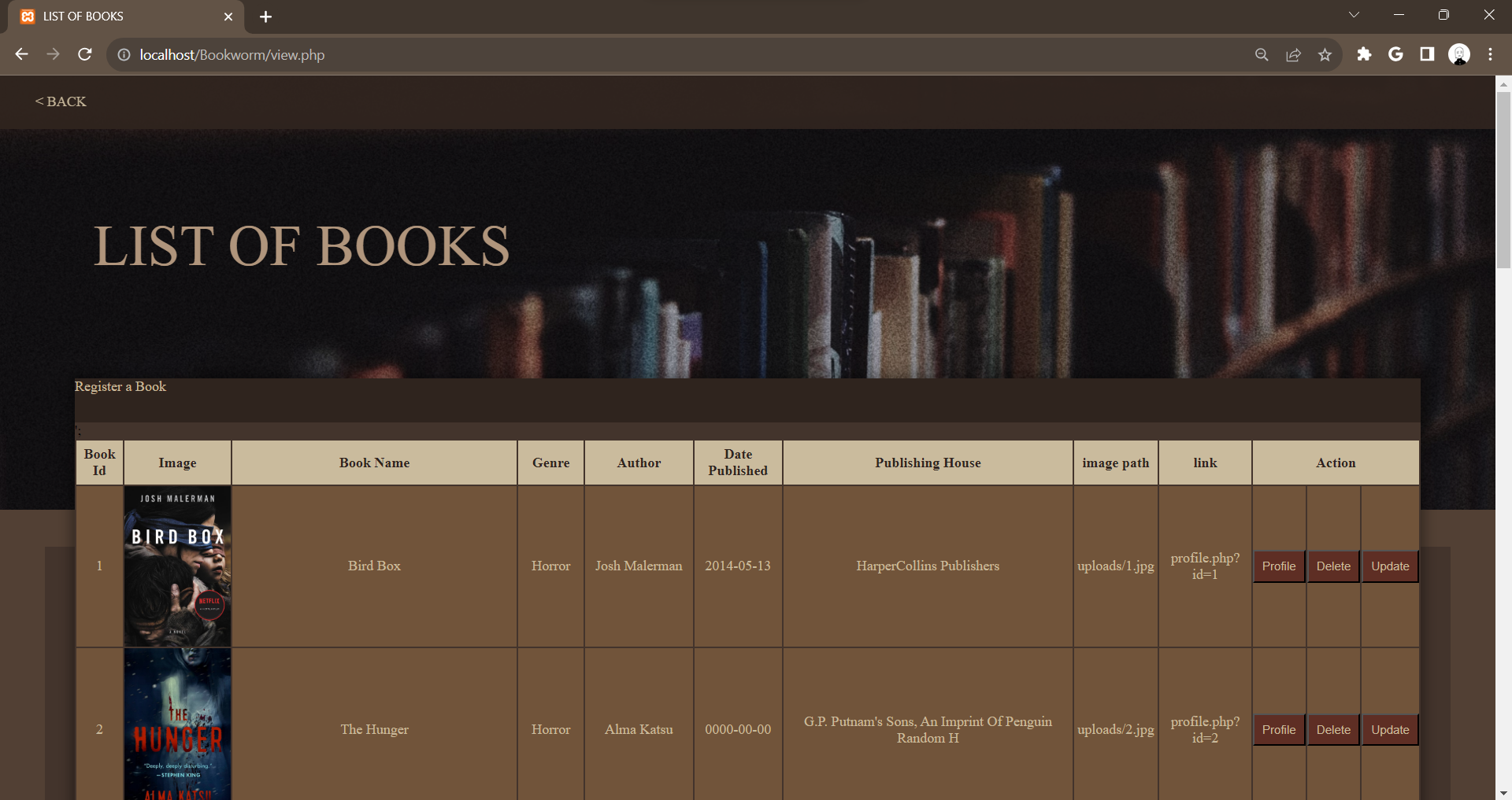 Online Booklist Project
