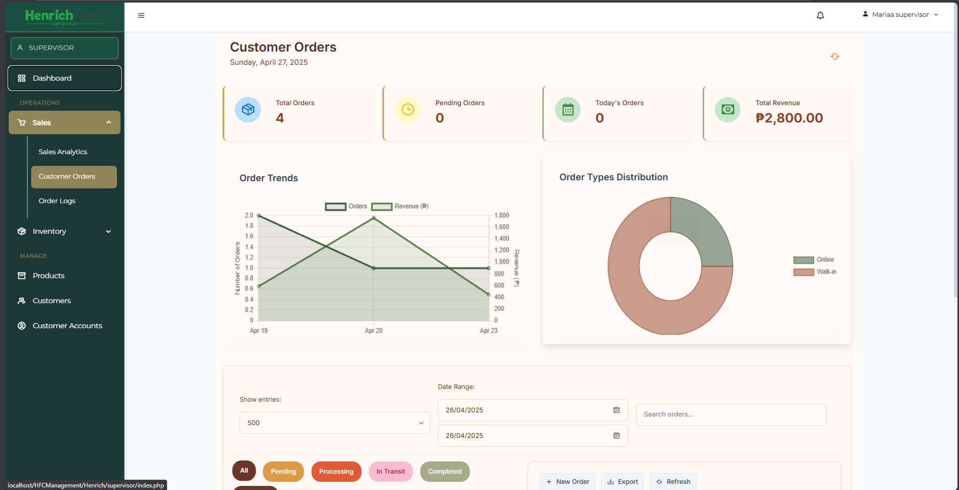 Screenshot of Inventory Management System project by Jeff Mathew Garcia
