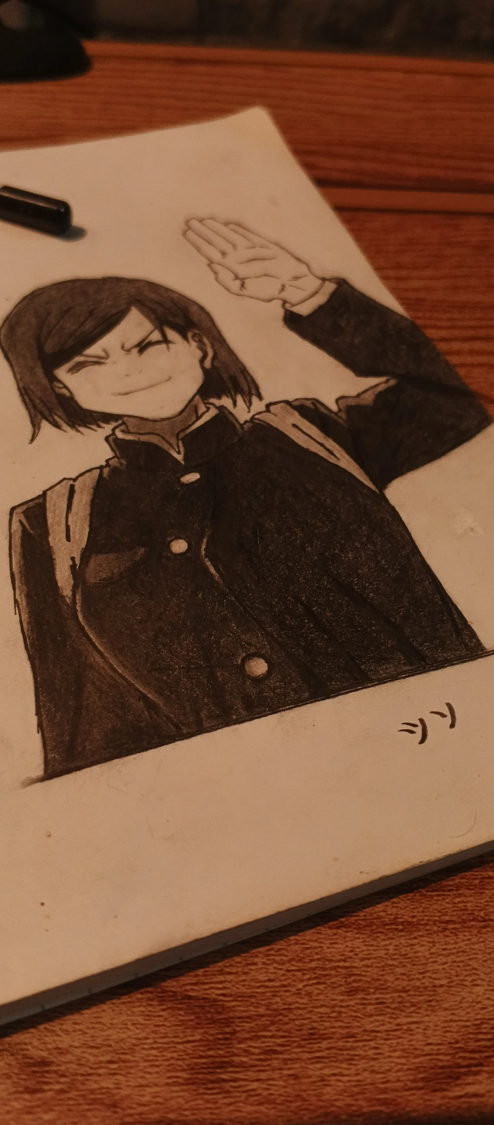 Kugisaki Nobara fanart, colored pencil and ink, 2023